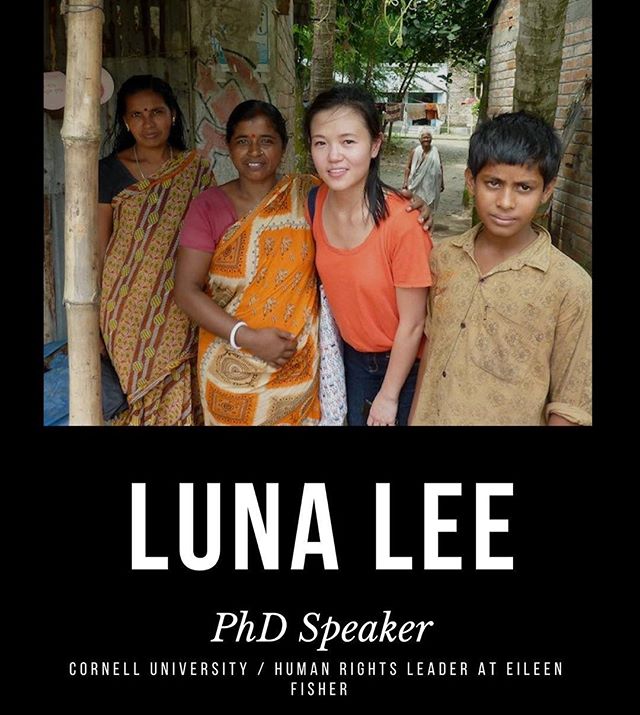 For today&rsquo;s fashion week event, we&rsquo;re hearing from Luna Lee! Luna has worked as a human rights leader at Eileen Fisher and we are so excited to hear her thoughts on the fashion industry. Hope to see you there at 7PM in MVR G71! 🖤🖤