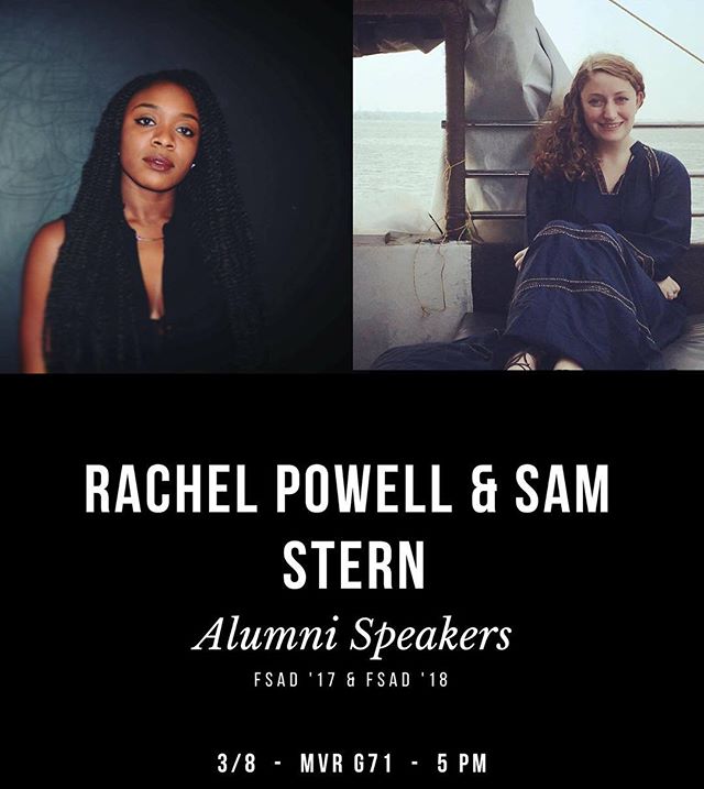 DON&rsquo;T MISS TODAY&rsquo;S FASHION WEEK EVENT! 🖤 Rachel &amp; Sam are back as alumni to share their experiences in the industry! Hope to see you there&mdash; TODAY (3/8), MVR G71 @ 5PM 💫