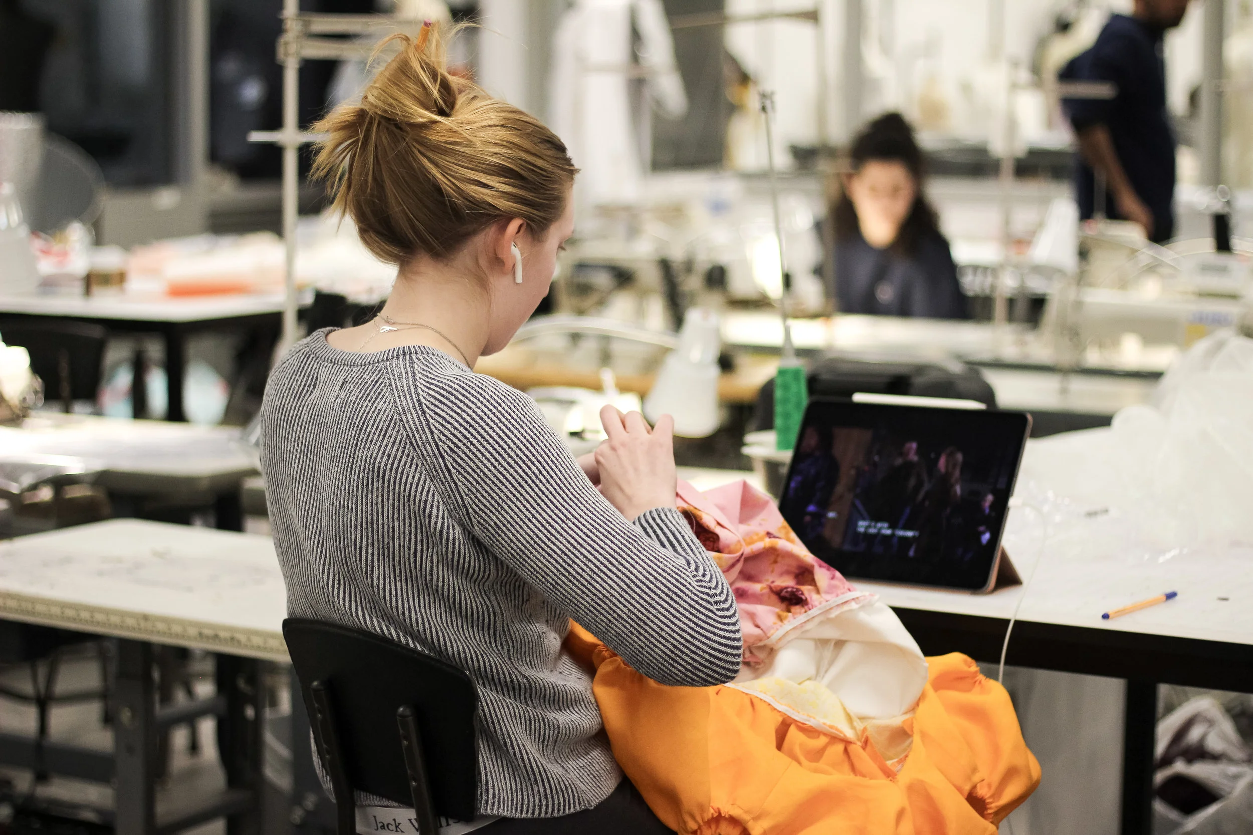 Julia adding finishing touches a few nights before the show. Captured by Grace Anderson