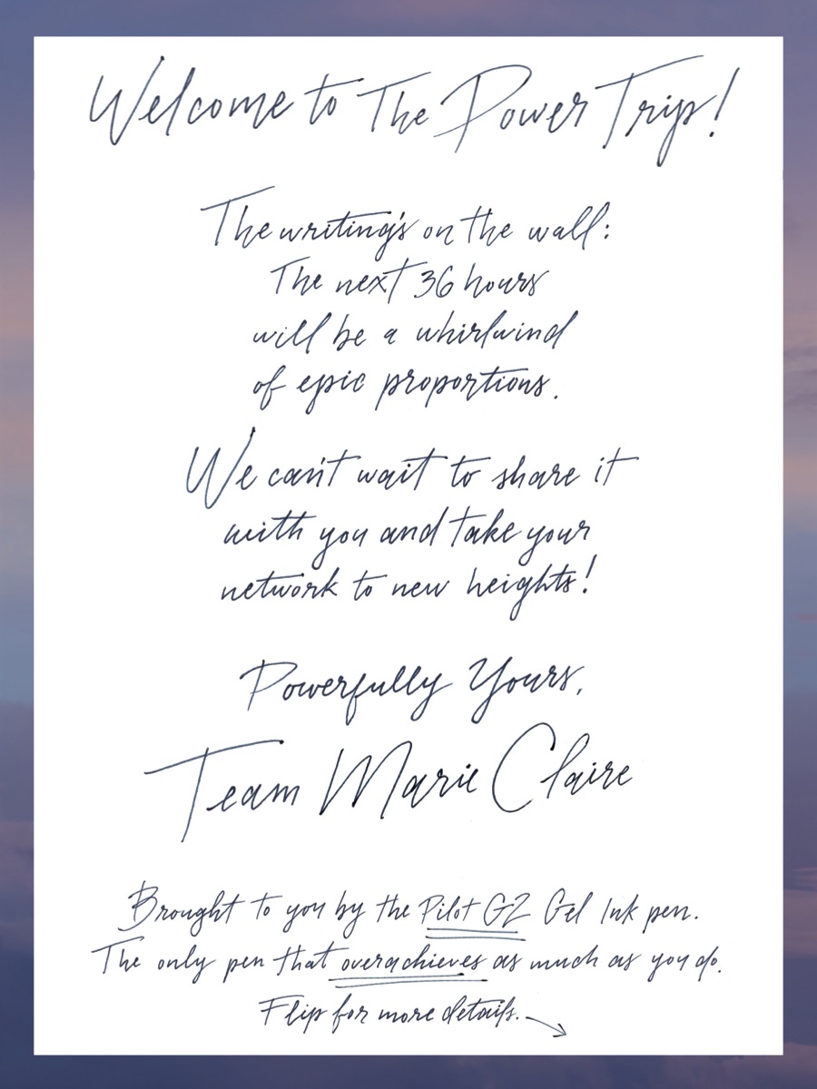  Marie Claire's 2017 Power Trip: Event welcome note 