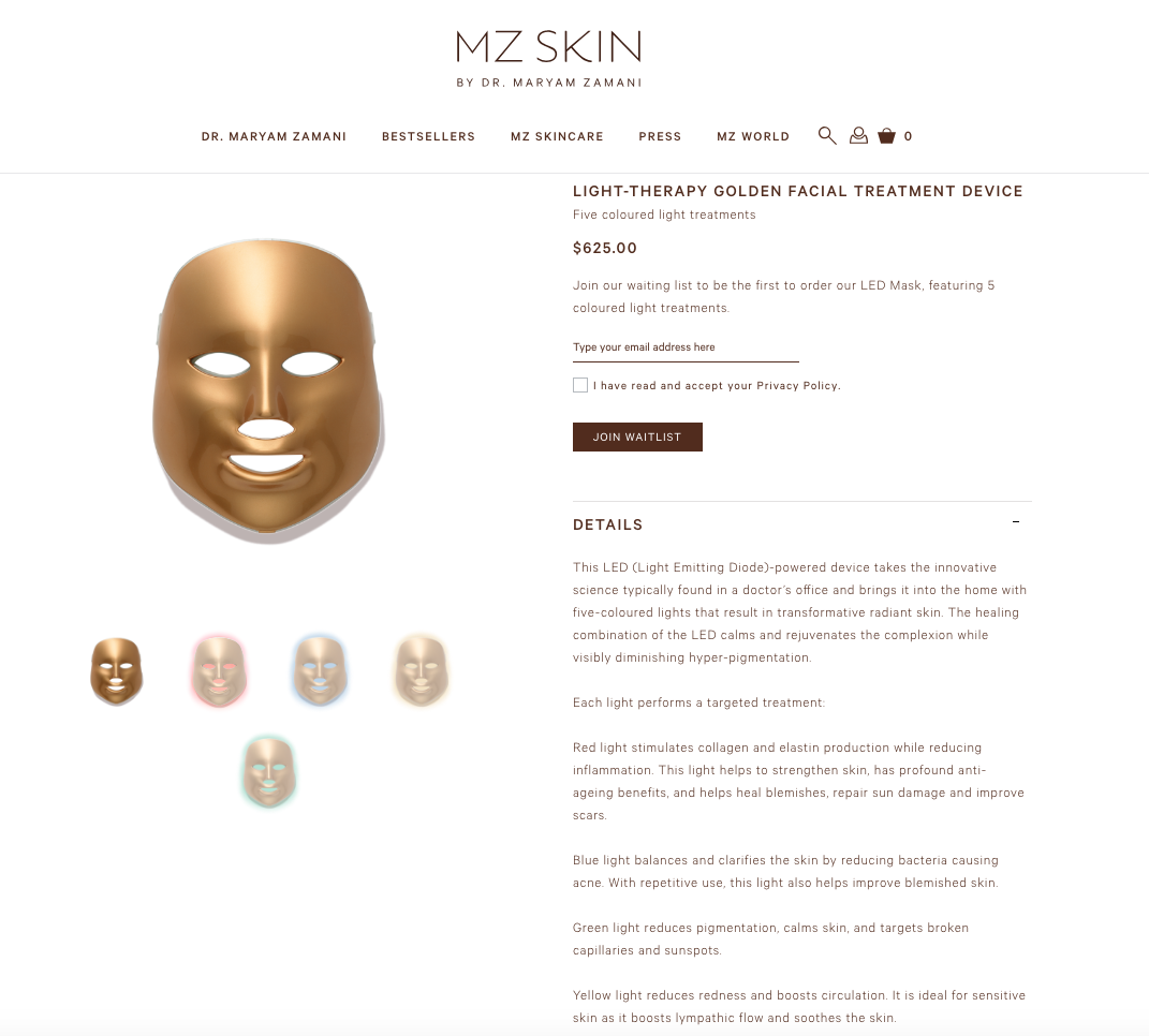   MZ Skin , 2018 