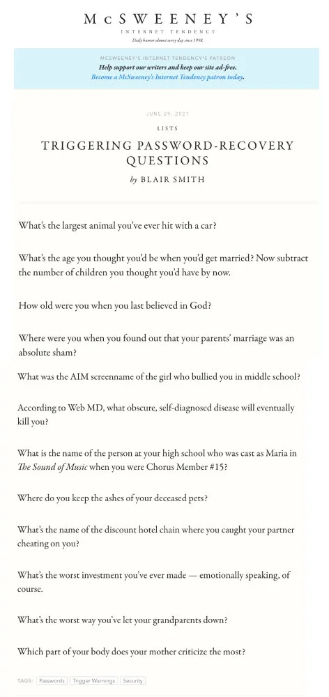 McSweeney's, Summer 2021