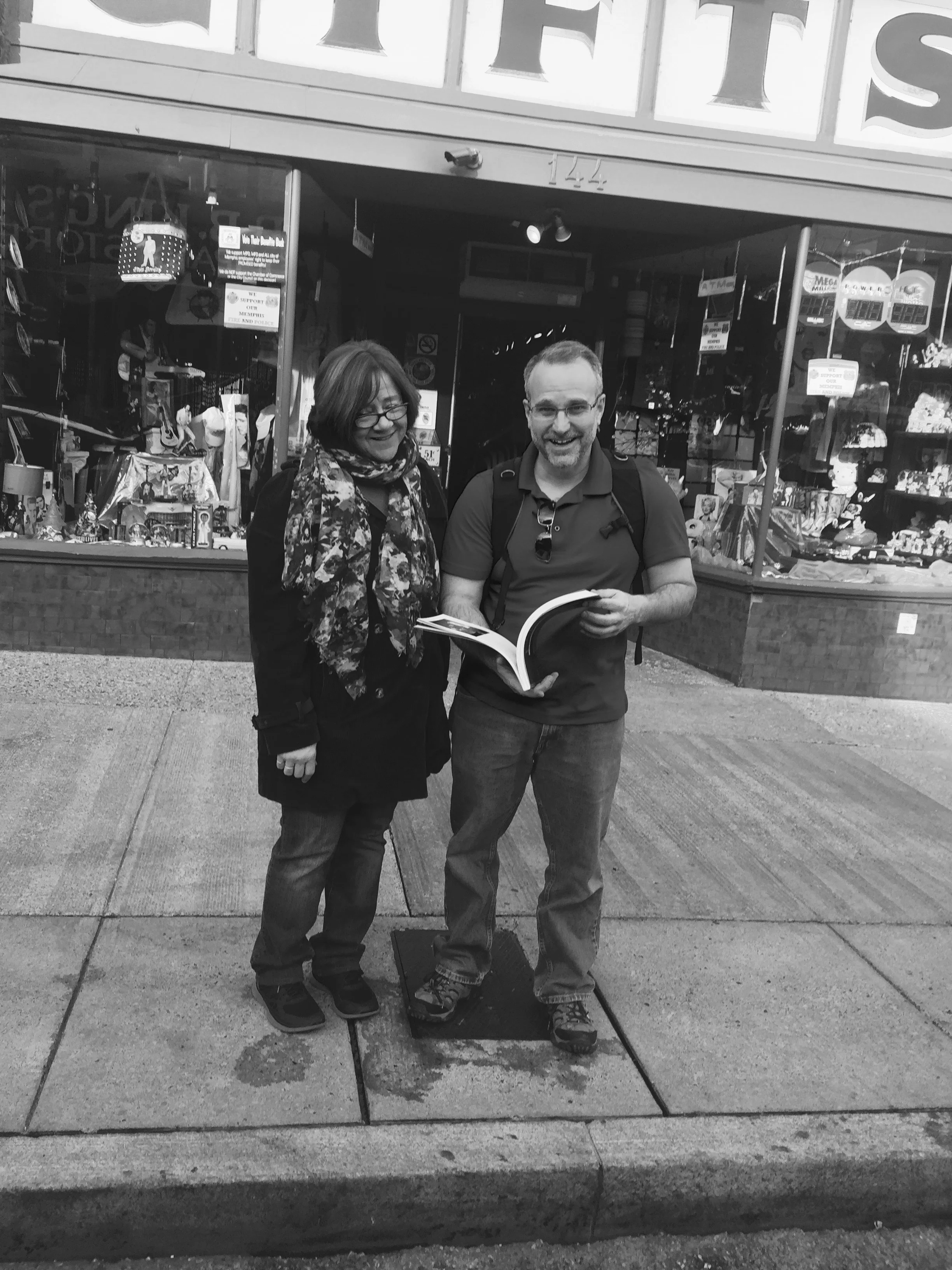 Pat Pepin and Kelly Thornton seeing the book for the first time