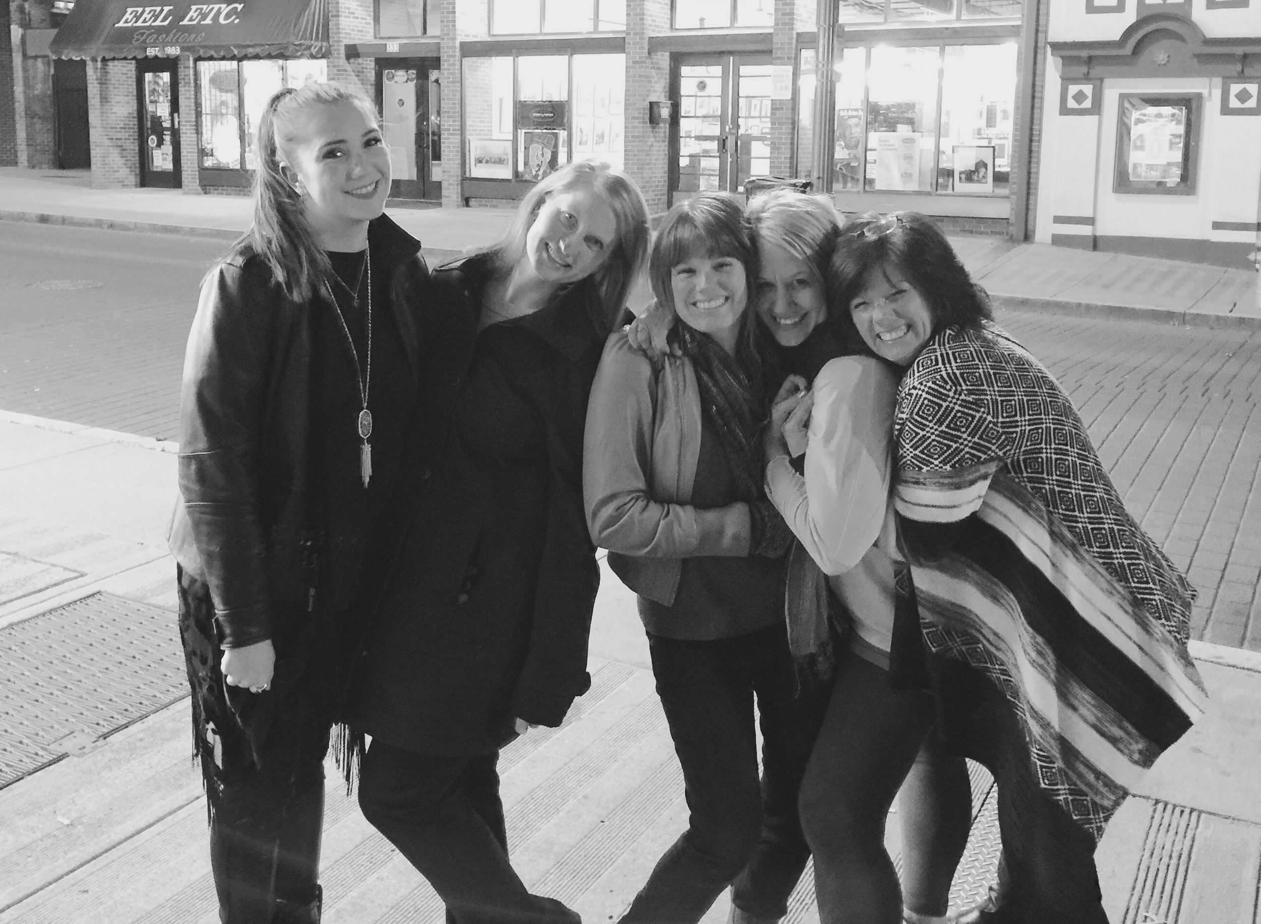 Jordan, Jess, Rebecca, me and Rebecca's mom celebrating Rebecca's birthday on Beale!