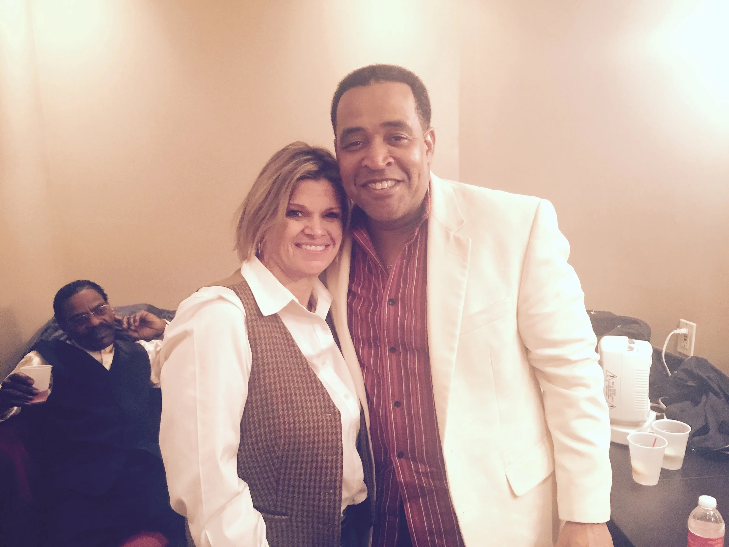 Eddie with Linda Broome, Executive Director of King Biscuit Blues Festival