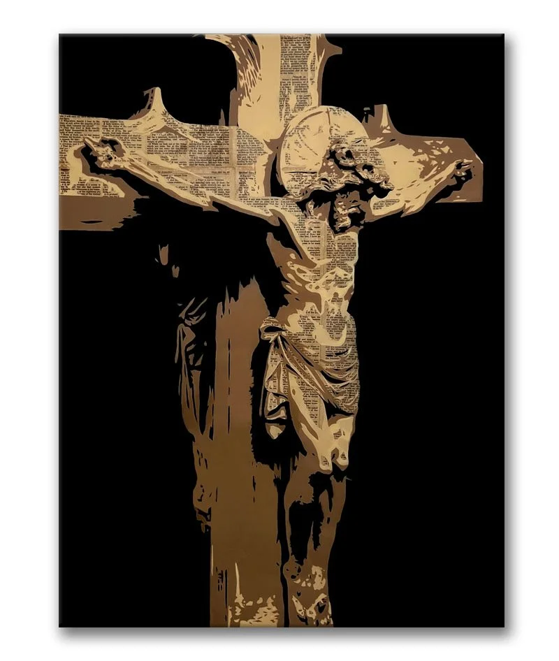 Jesus Crucifixion #2 - 18" x 24" x 3/4" - Framing Display Style