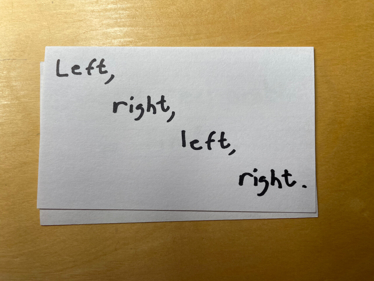 Left, right, left, right