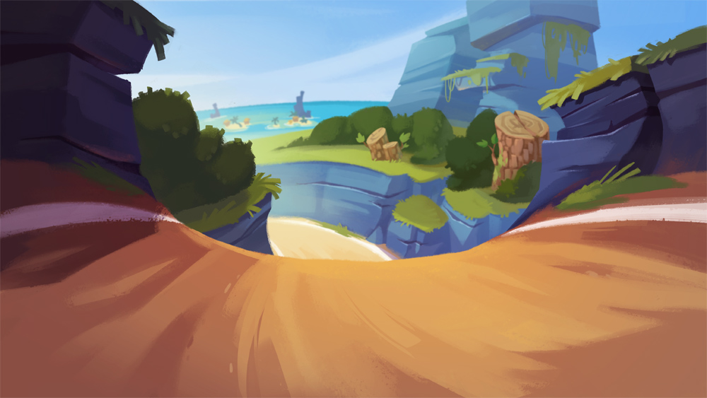 Background design for Angry Birds Go animation project. Rovio Entertainment