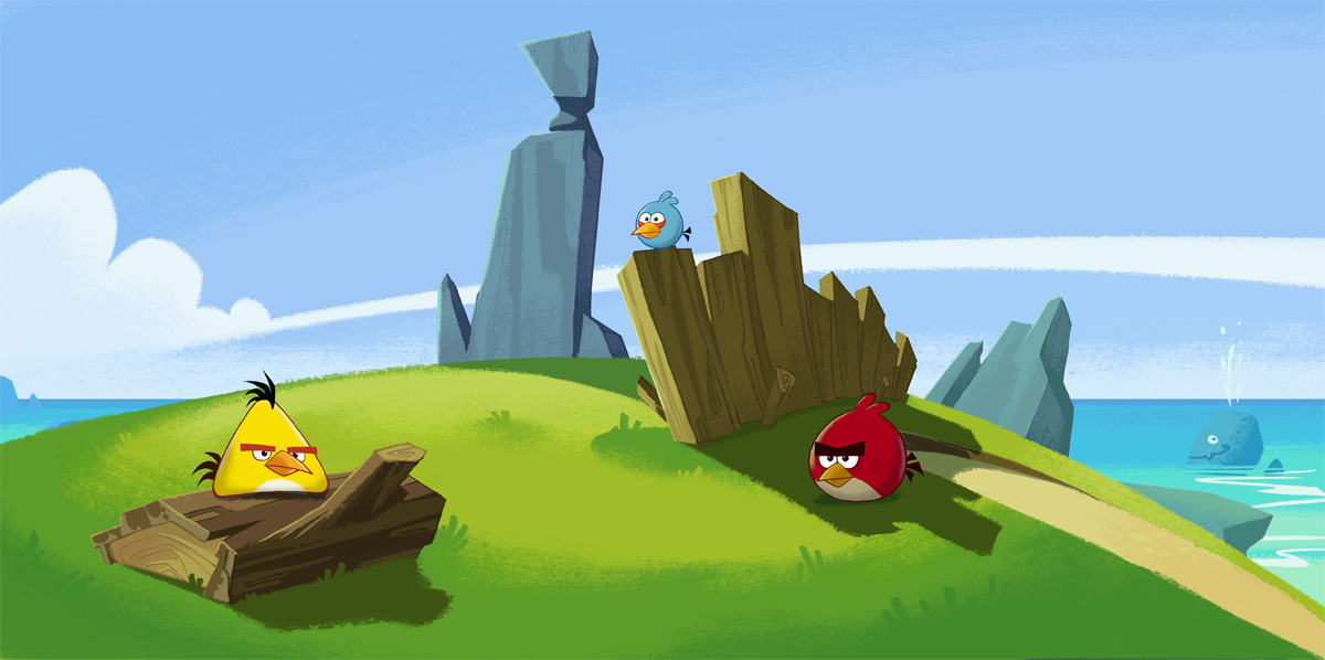 Birds and grass, Angry Birds Toons. 