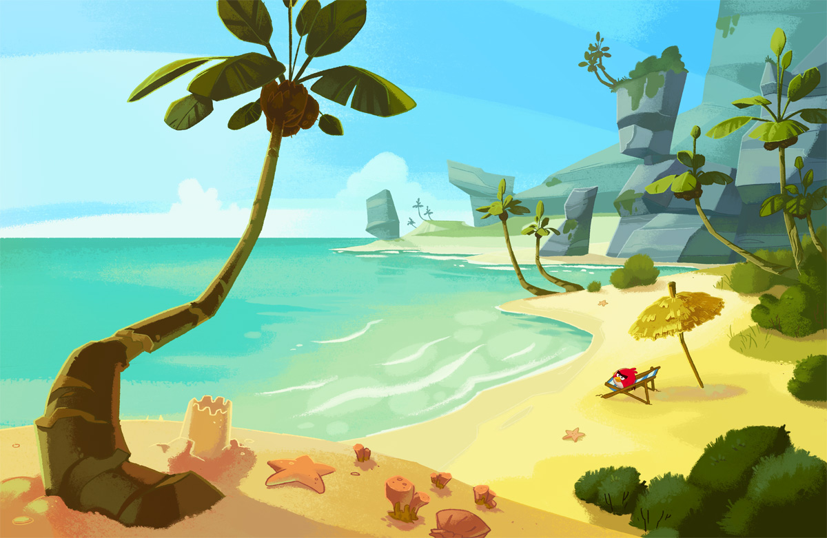Beach, Angry Birds Toons. 