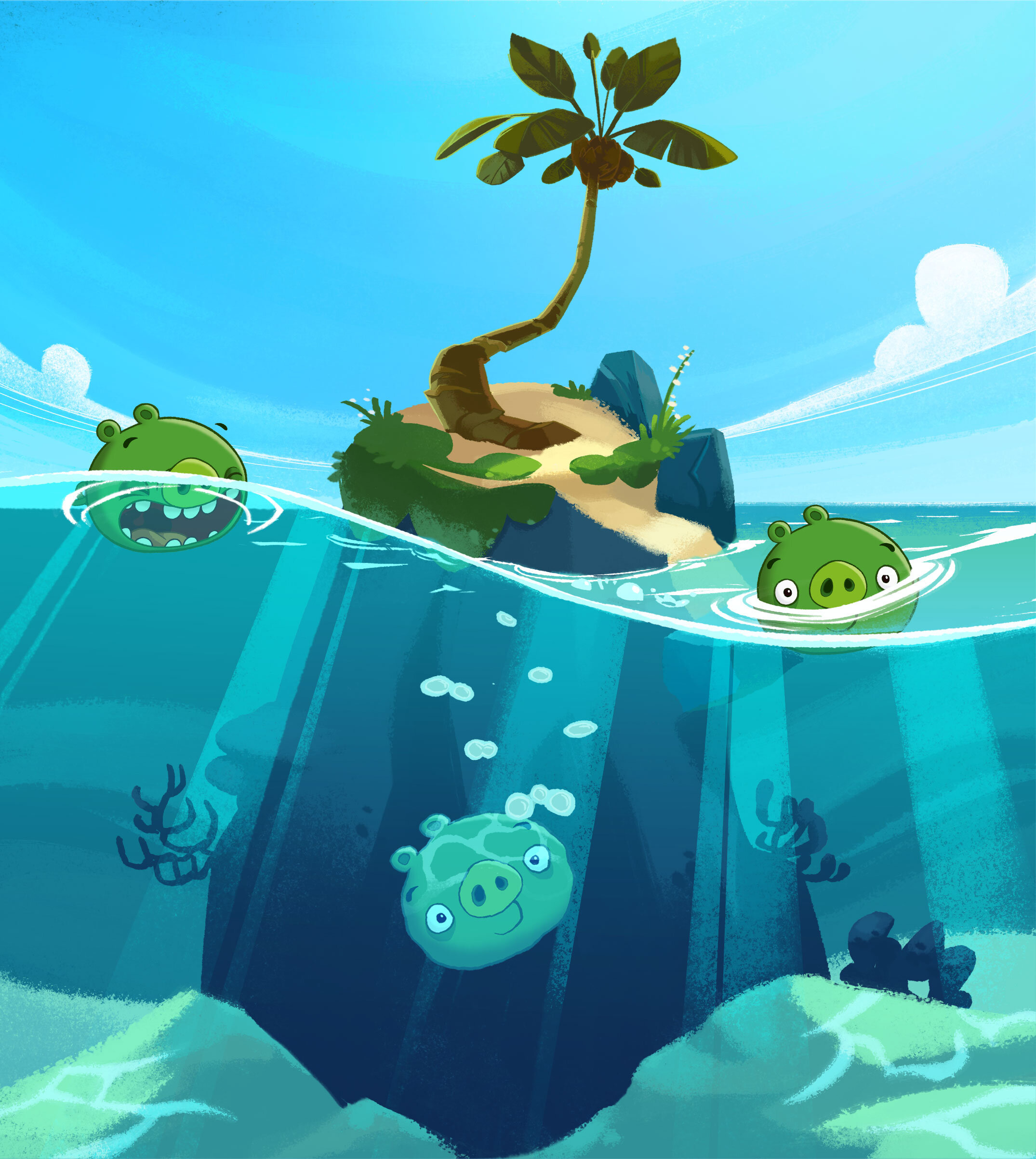 Water design for Angry Birds Toons