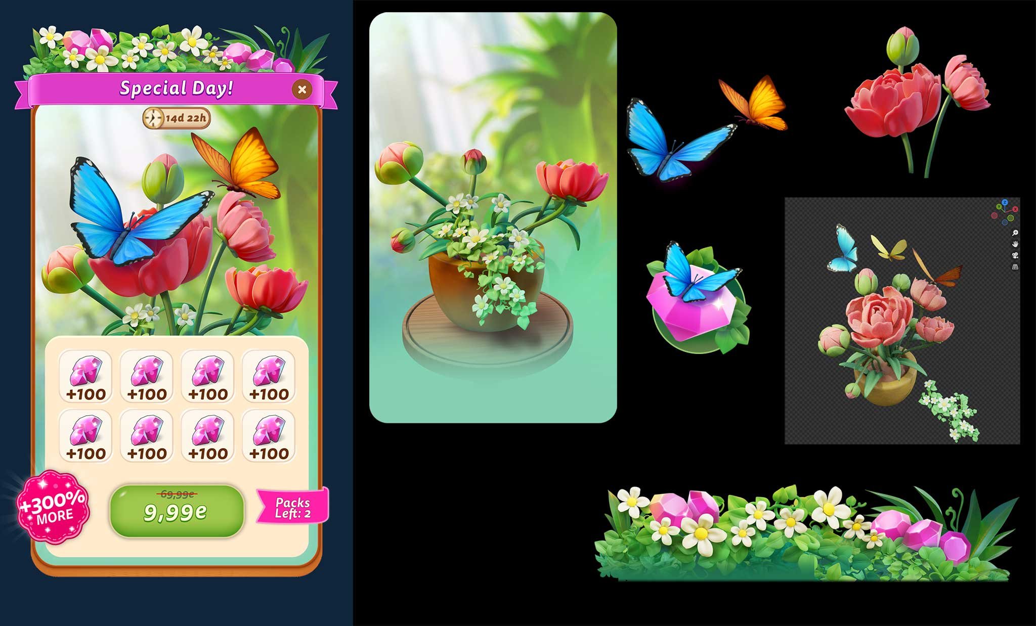 Merge Mansion - UI popup illustration, progress