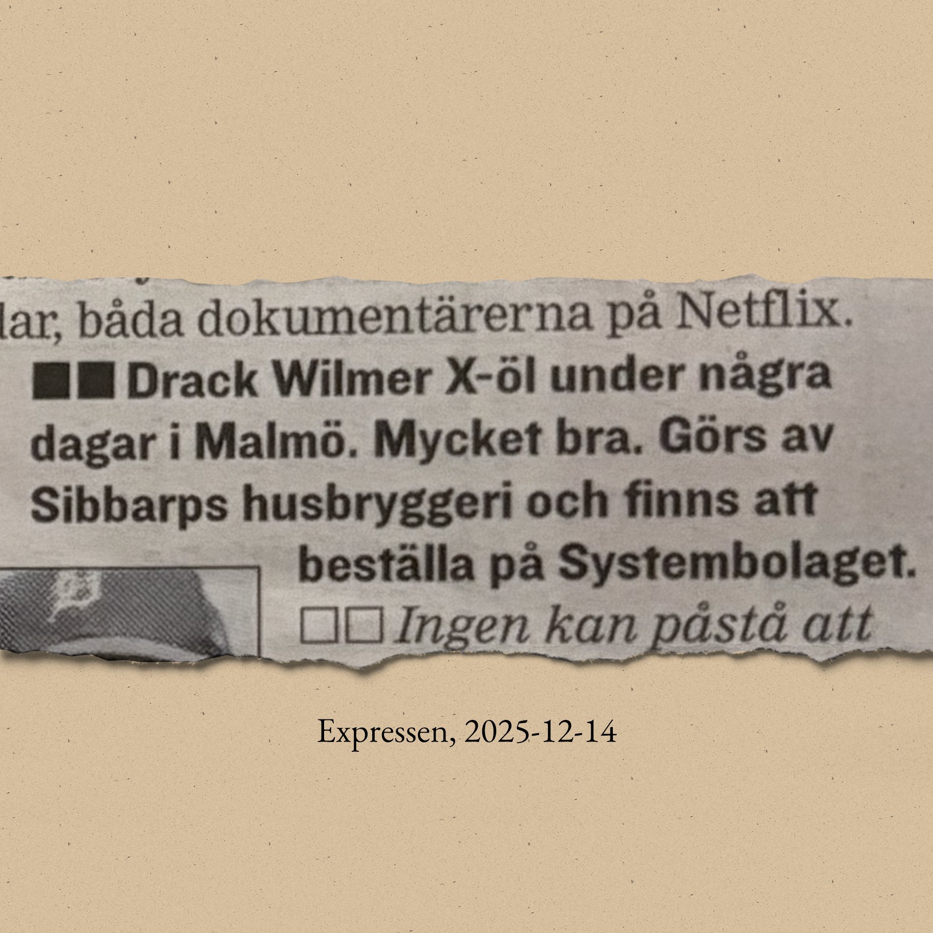 Fr&aring;n Mats Olssons @therealmatsolsson  s&ouml;ndagskr&ouml;nika. 
🍺❌🍺