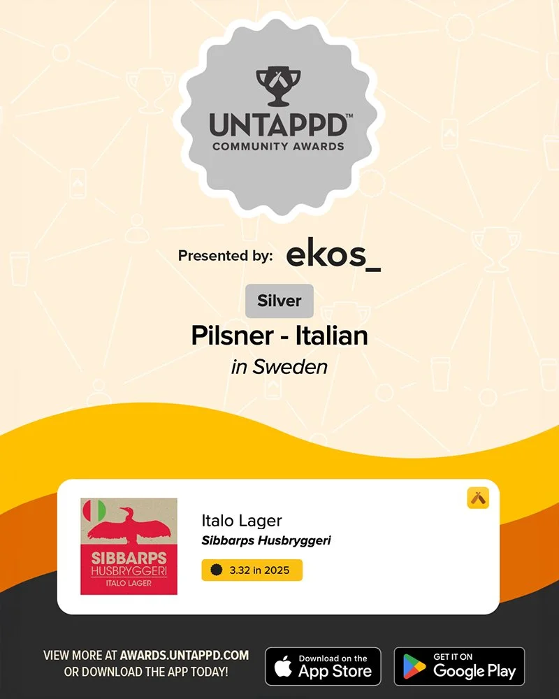 Untappd-anv&auml;ndarna har sagt sitt 🍺

V&aring;r Italo Lager kammade hem titeln som n&auml;st b&auml;sta italo lagern 2025 🥈, och v&aring;r p&aring;sk&ouml;l, Celebration Lager, tog plats som tredje h&ouml;gst betygsatta Vienna lagern 🥉

Tack ti