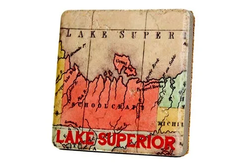 Lake Superior Map Coaster - 0776C