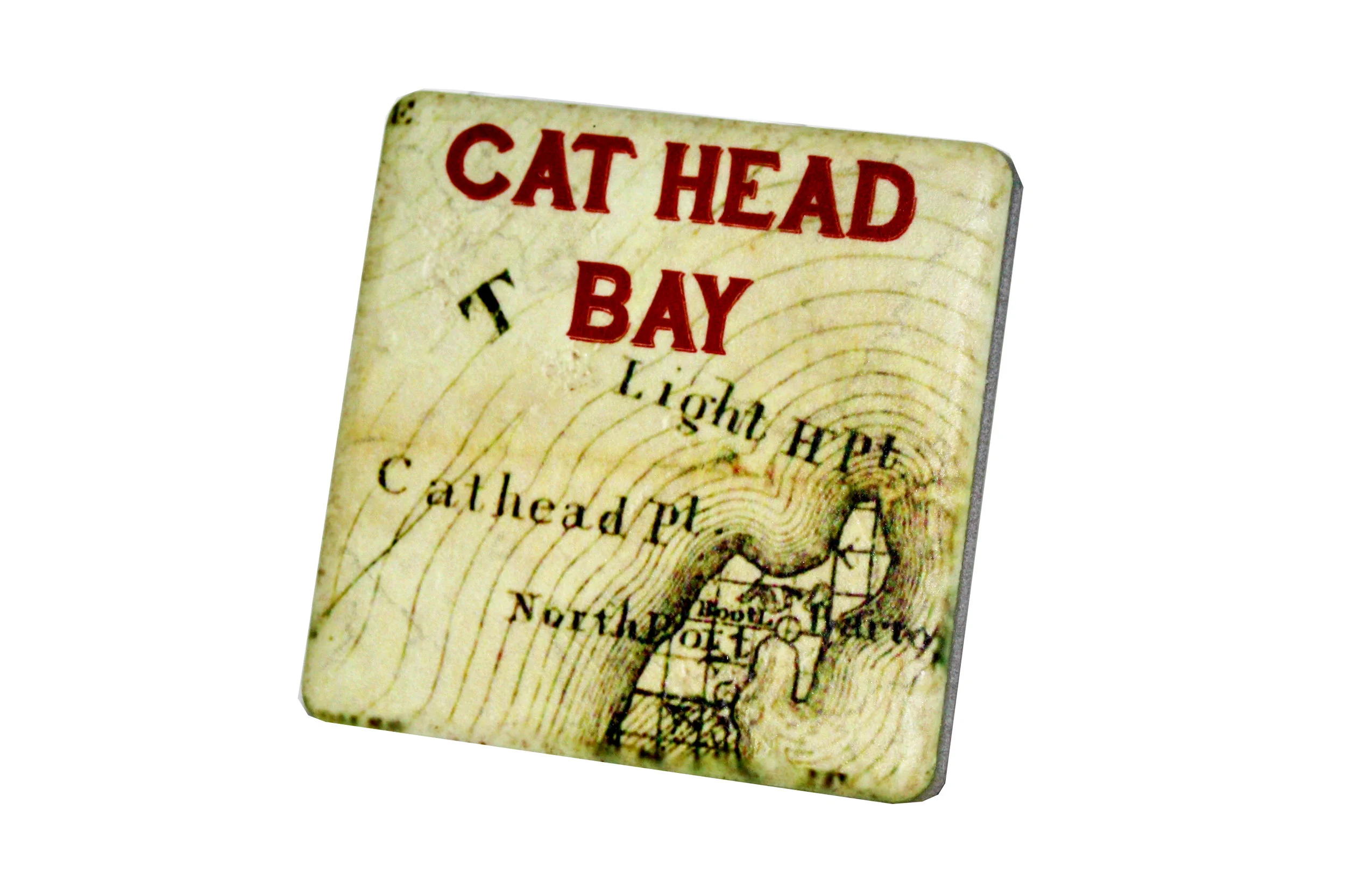 Cat Head Bay Map Coaster - 0806C