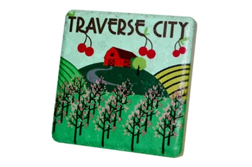 Traverse City Travel Poster Coaster - 0535C