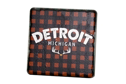 "Custom Place" Buffalo Plaid Coaster