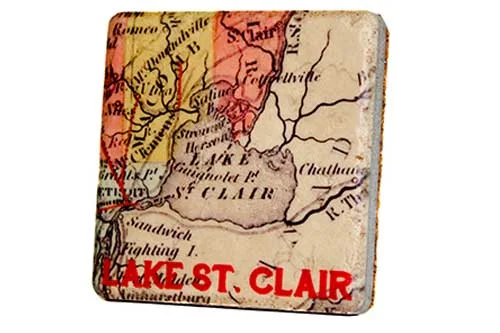 Lake St. Clair Map Coaster - 0745C