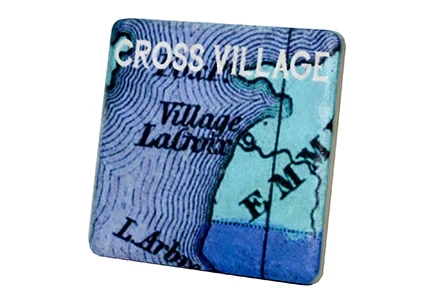 Cross Village Map Coaster - 0786C