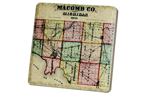 Macomb Co. Map Coaster - 0783C