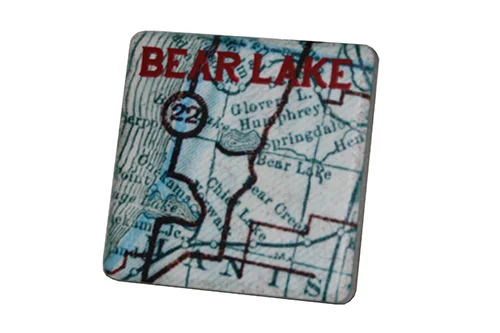 Bear Lake Map Coaster - 0815C