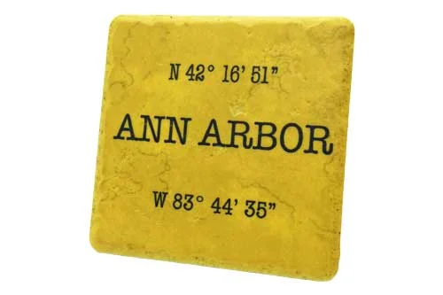 Ann Arbor Maize Coordinates Coaster - 0266C