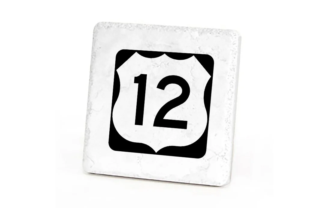 US 12 Road Sign Coaster - 1215C