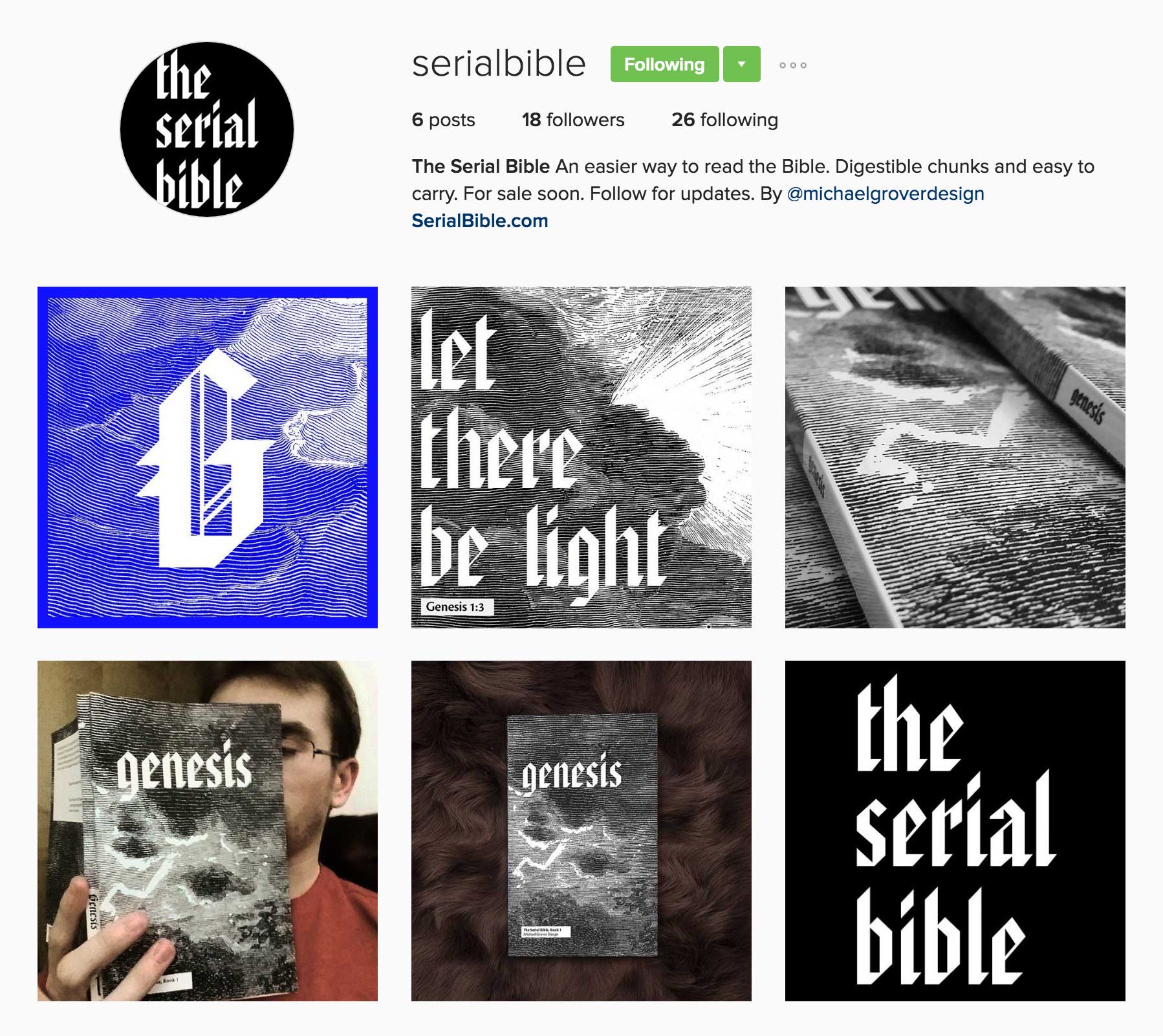 Maintaining an Instagram to drum up interest. @serialbible