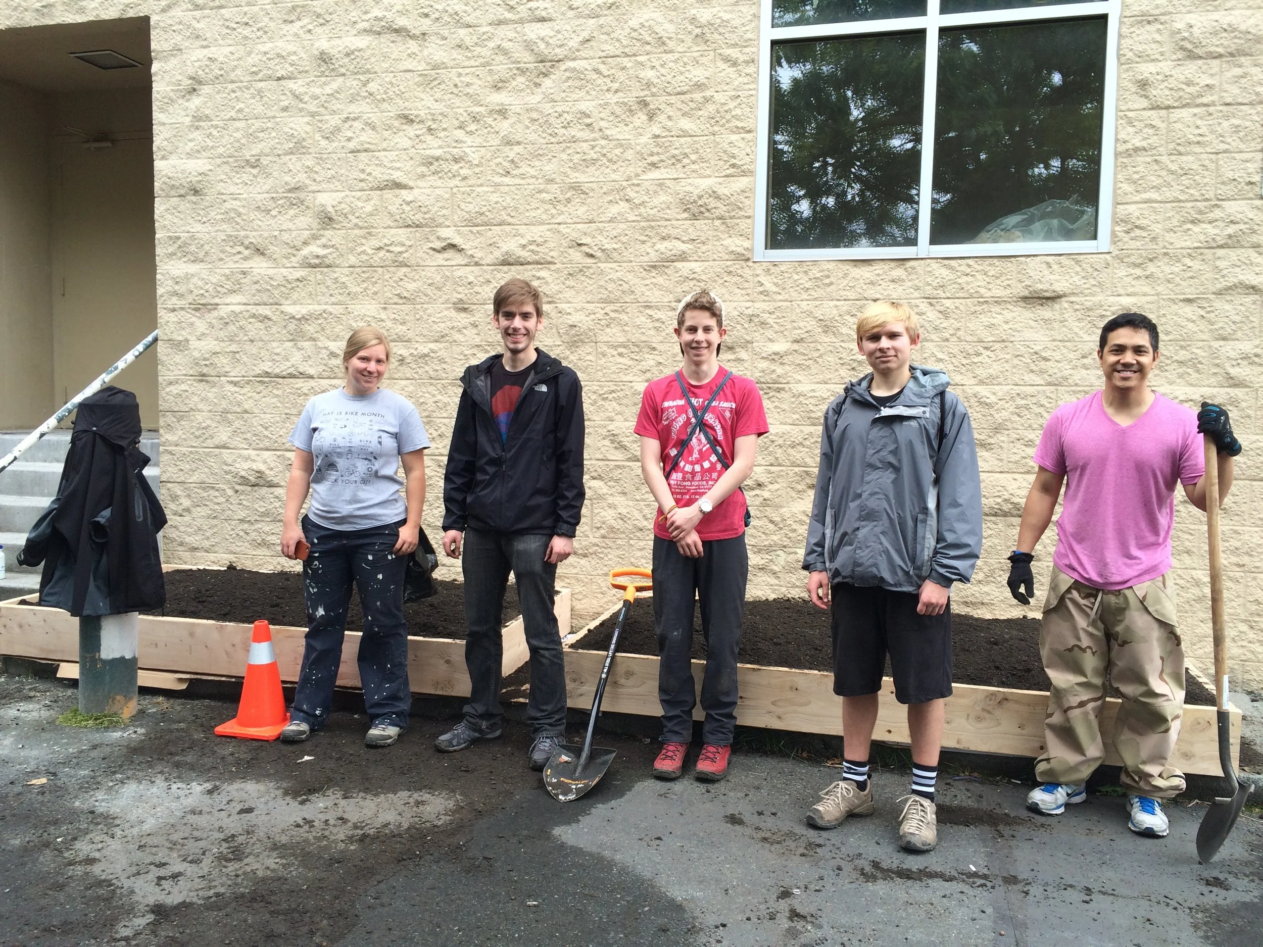 New raised planters ready to be planted thanks to great volunteers and Fiskars tools!