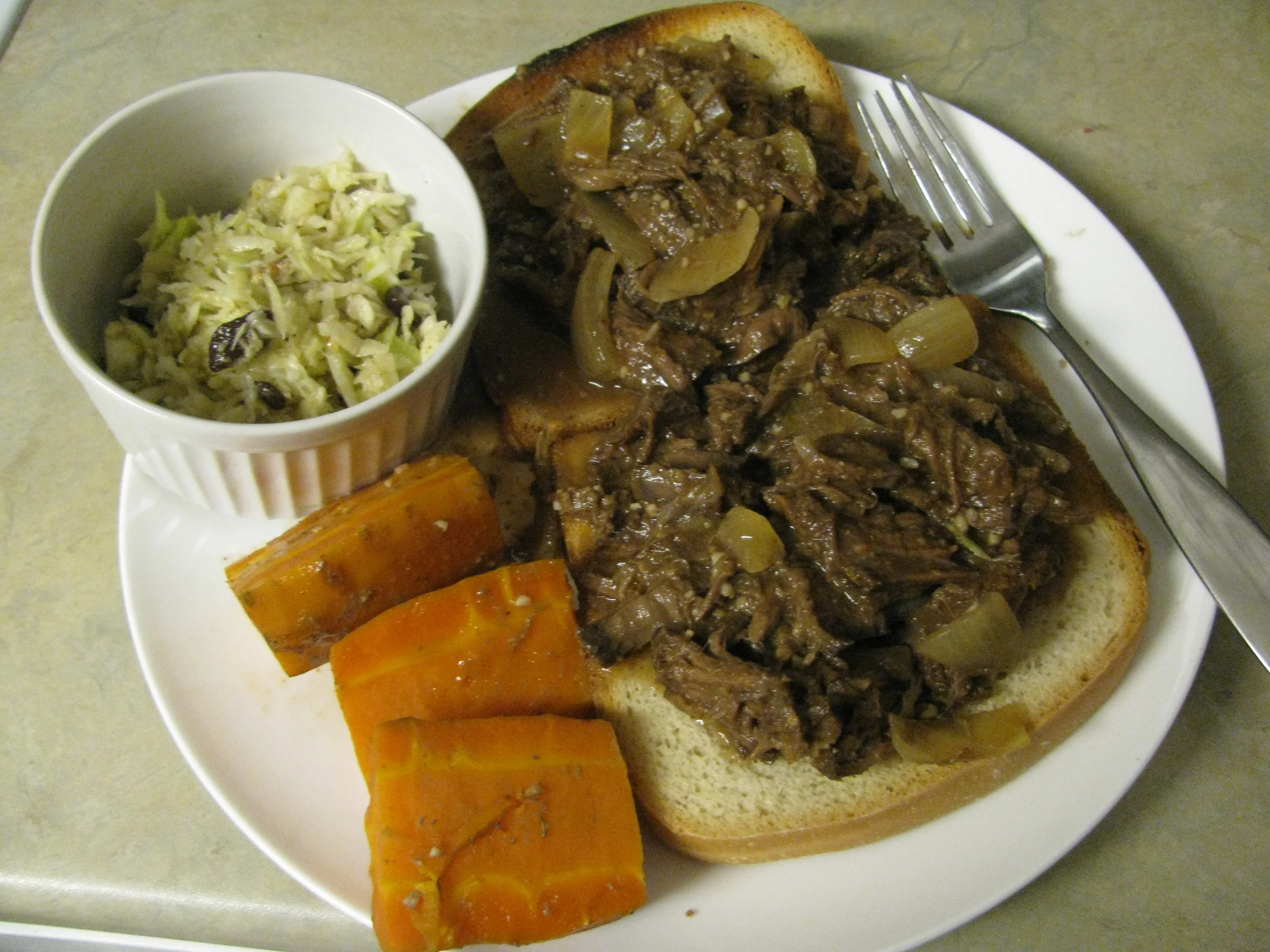 Pulled Moose, Carrots & Blueberry Coleslaw