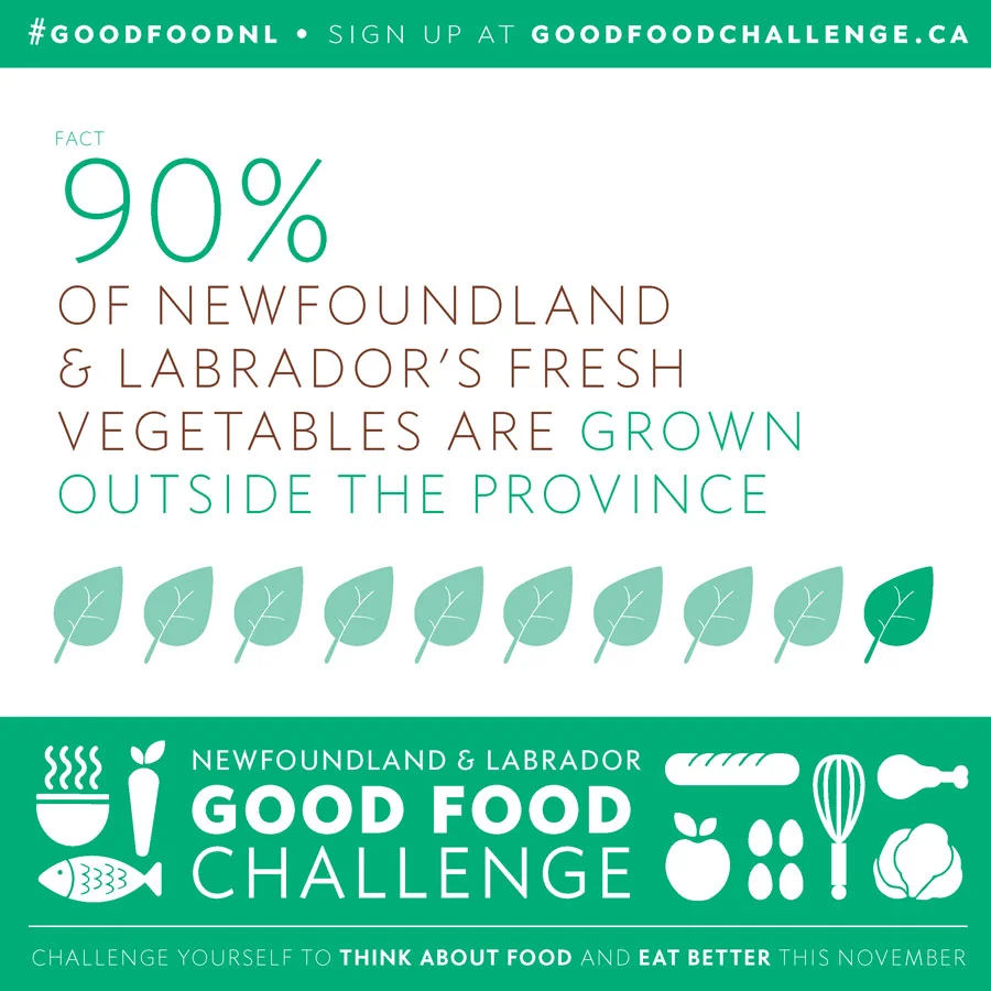 Good Food Challenge 2014: 90% of Newfoundland & Labrador's fresh vegetables are grown outside the province