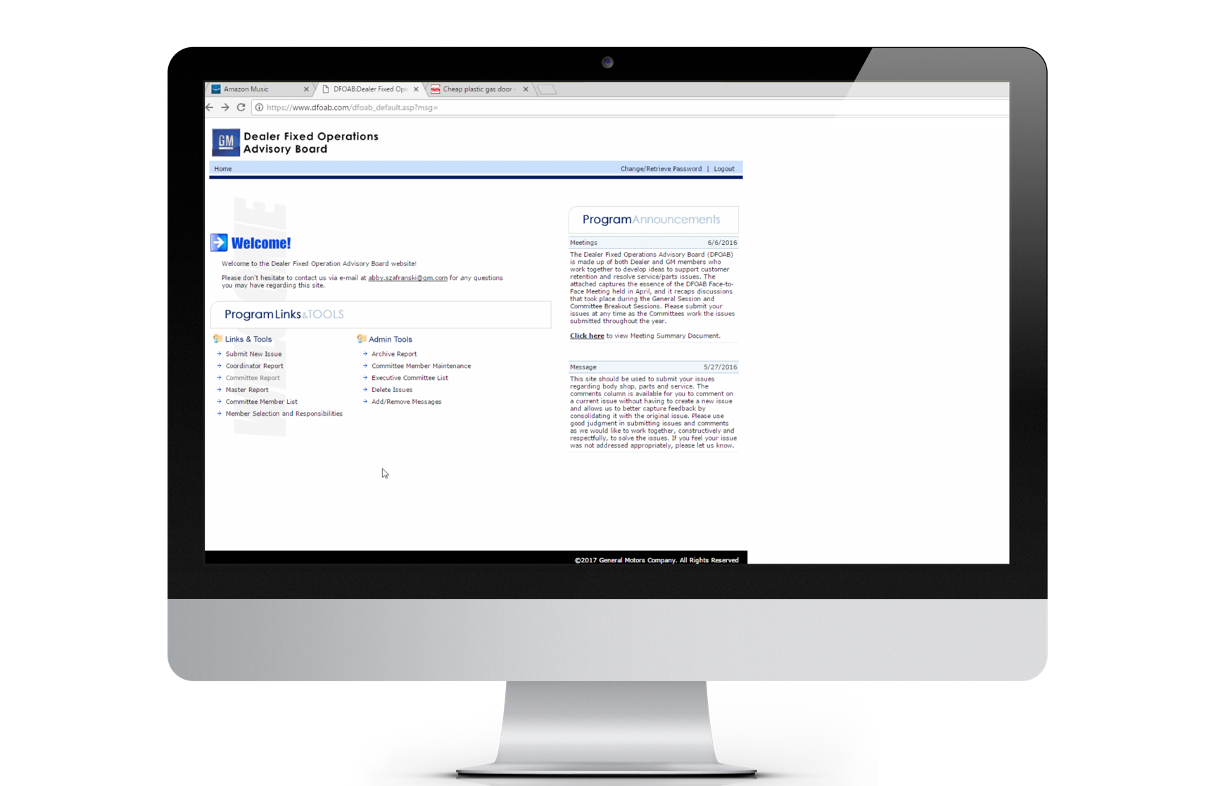 A laptop showcasing the homepage of how the application looked before the redesign took place