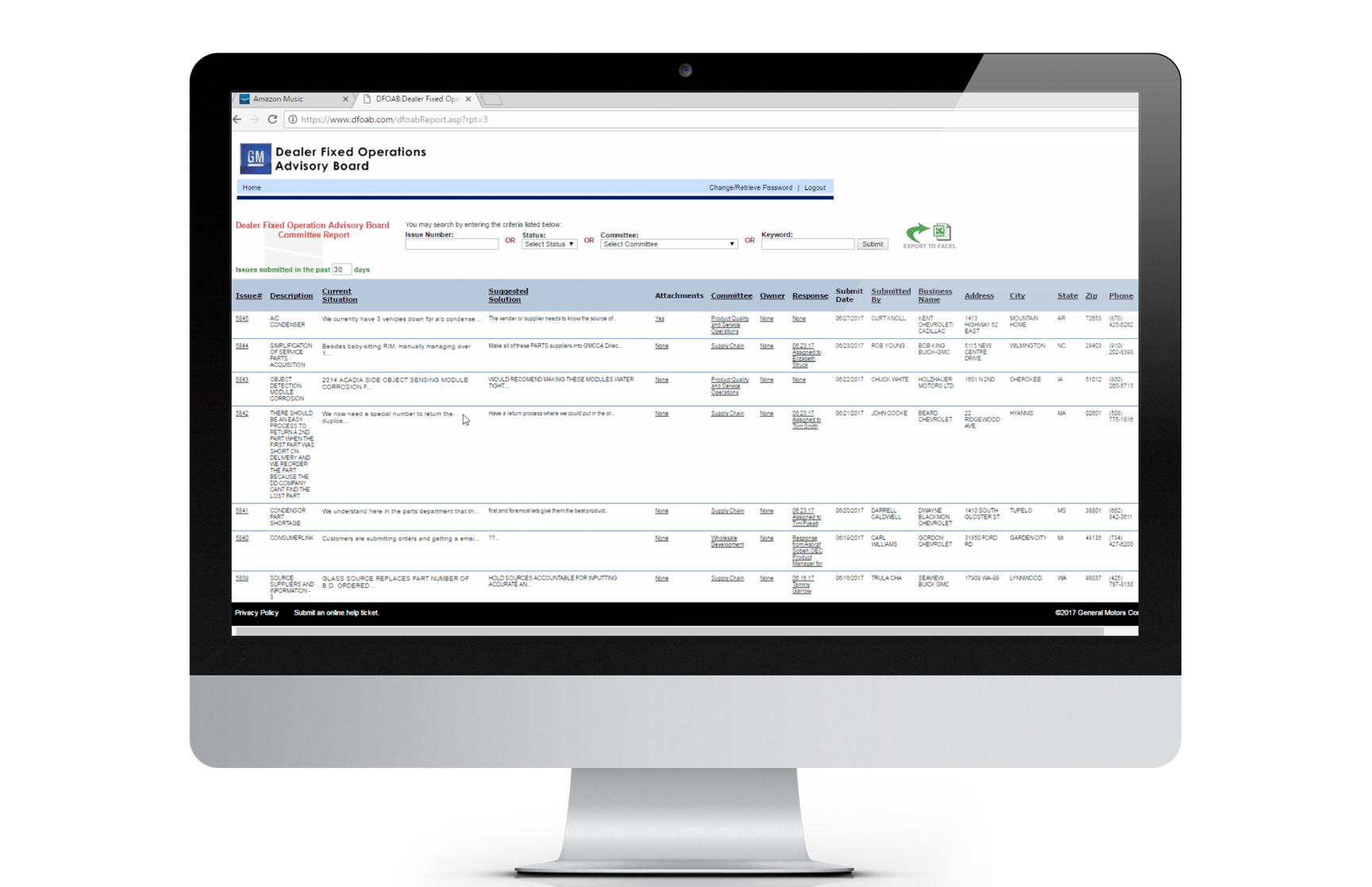 A laptop showcasing the homepage of how the issues page looked before the redesign took place
