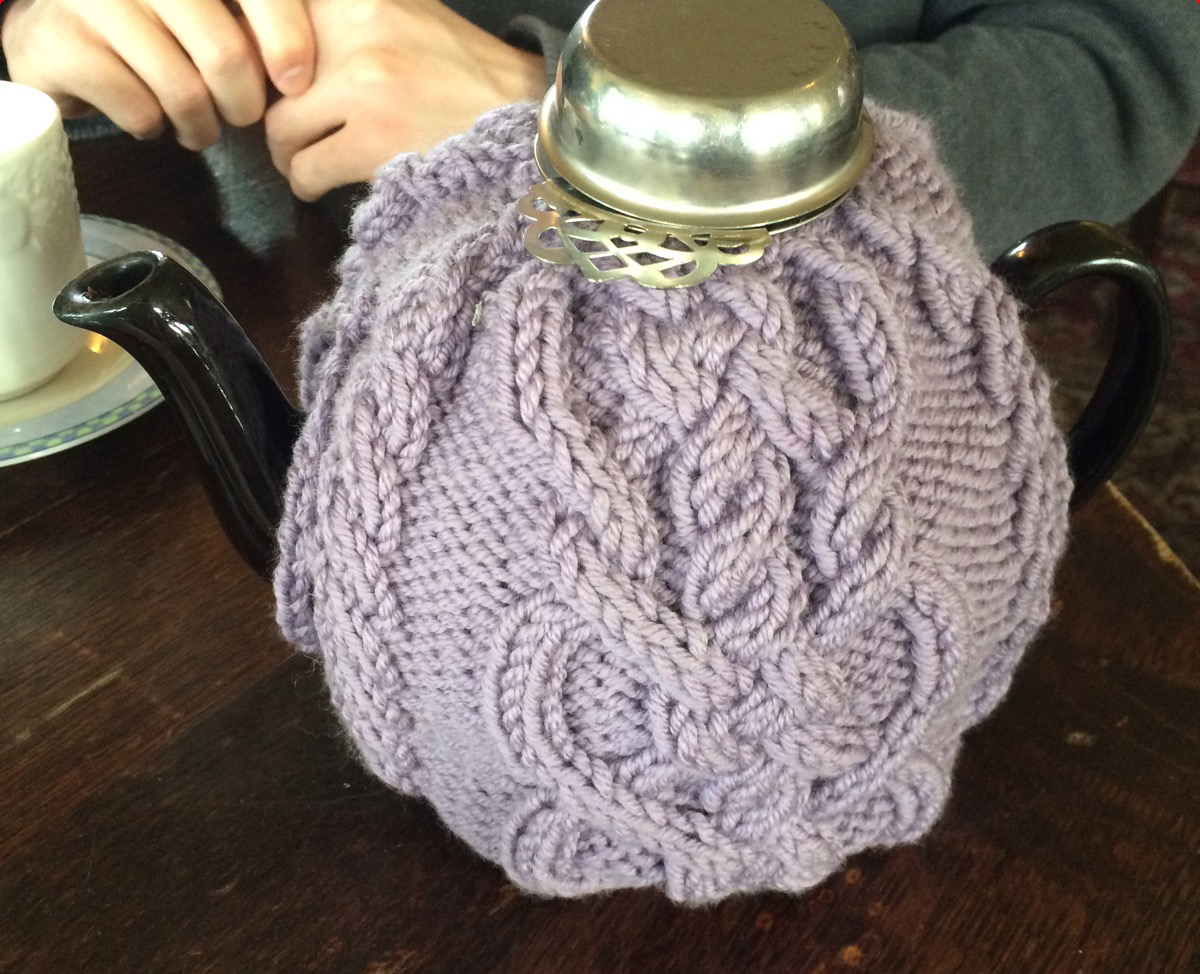 Knitted tea cosy from the Tea Shop Theatre