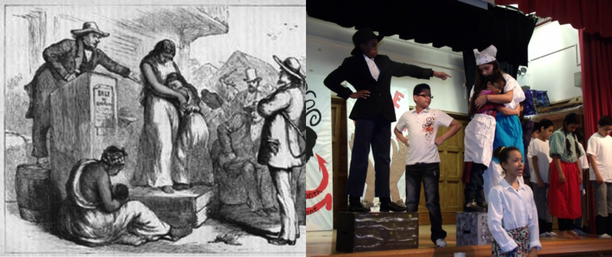 Students created tableaus based on images from Civil Rights history. 