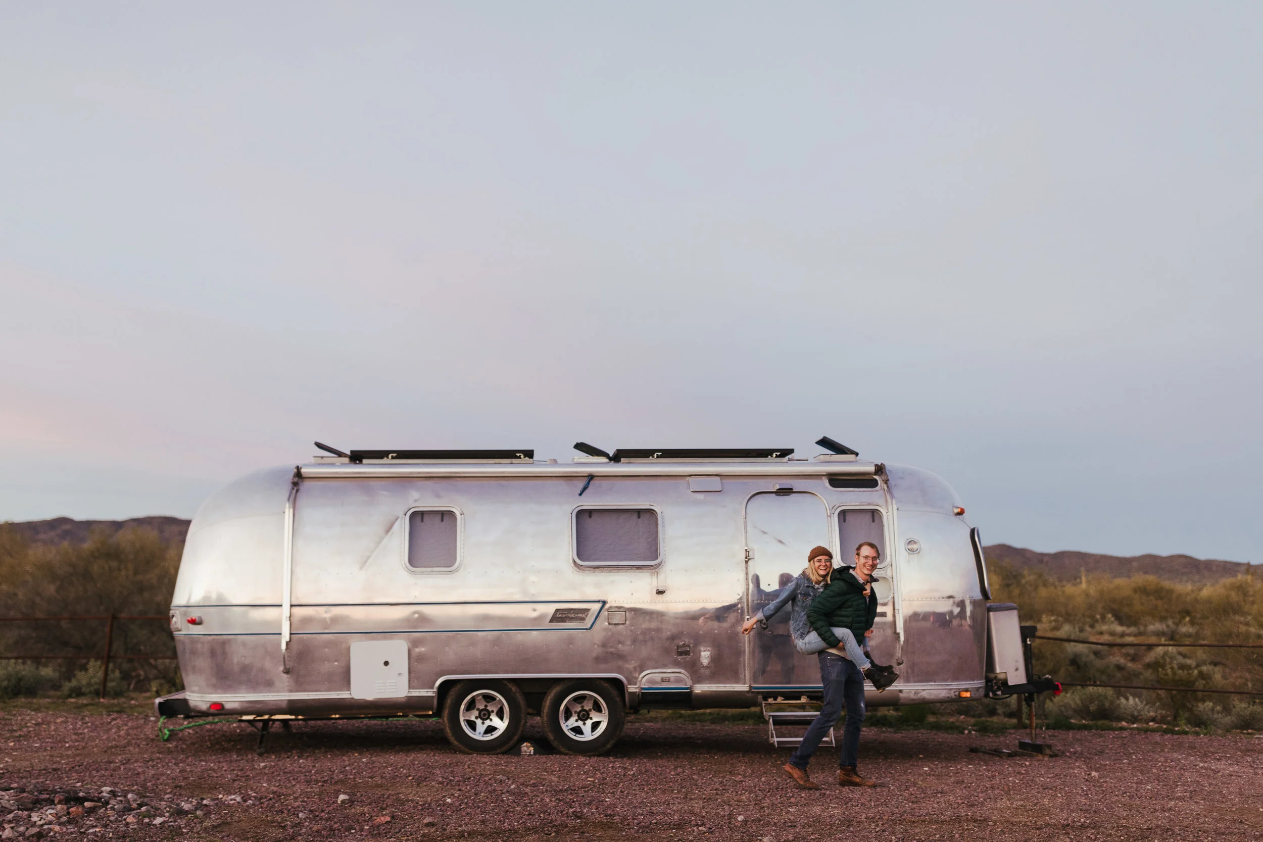 Nate and Megan on BLM land in Arizona