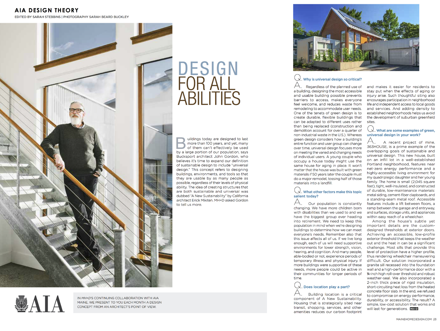 Feature article in May 2016 issue of Maine Home + Design (click on image for larger view).
