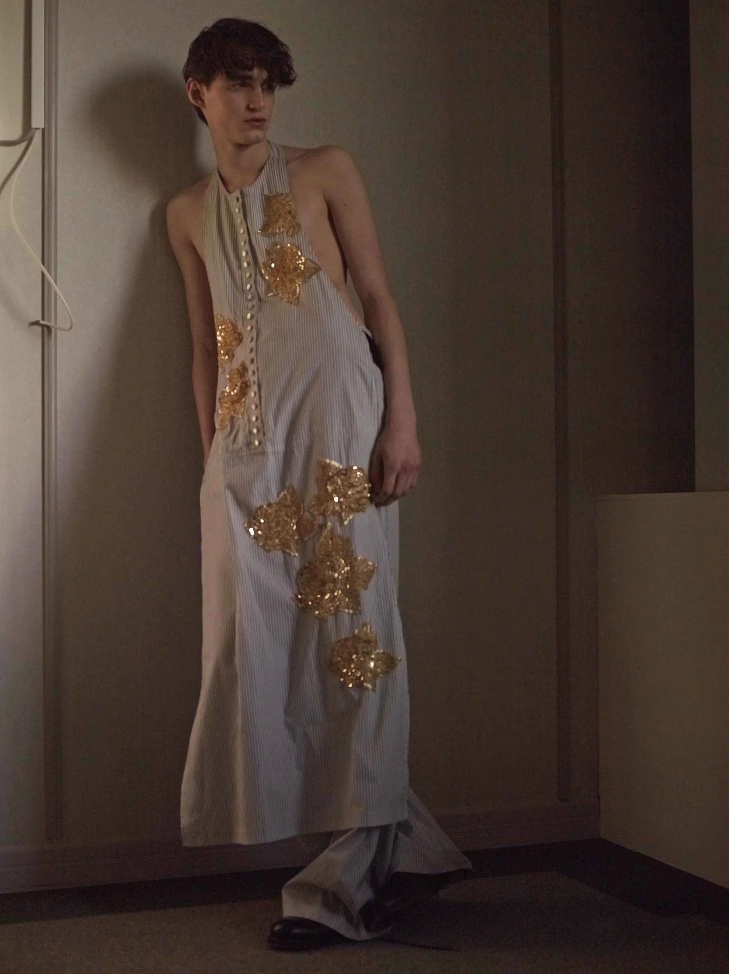 Apron Vest and Trousers by Ed Lee Shoes by Christian Lacroix