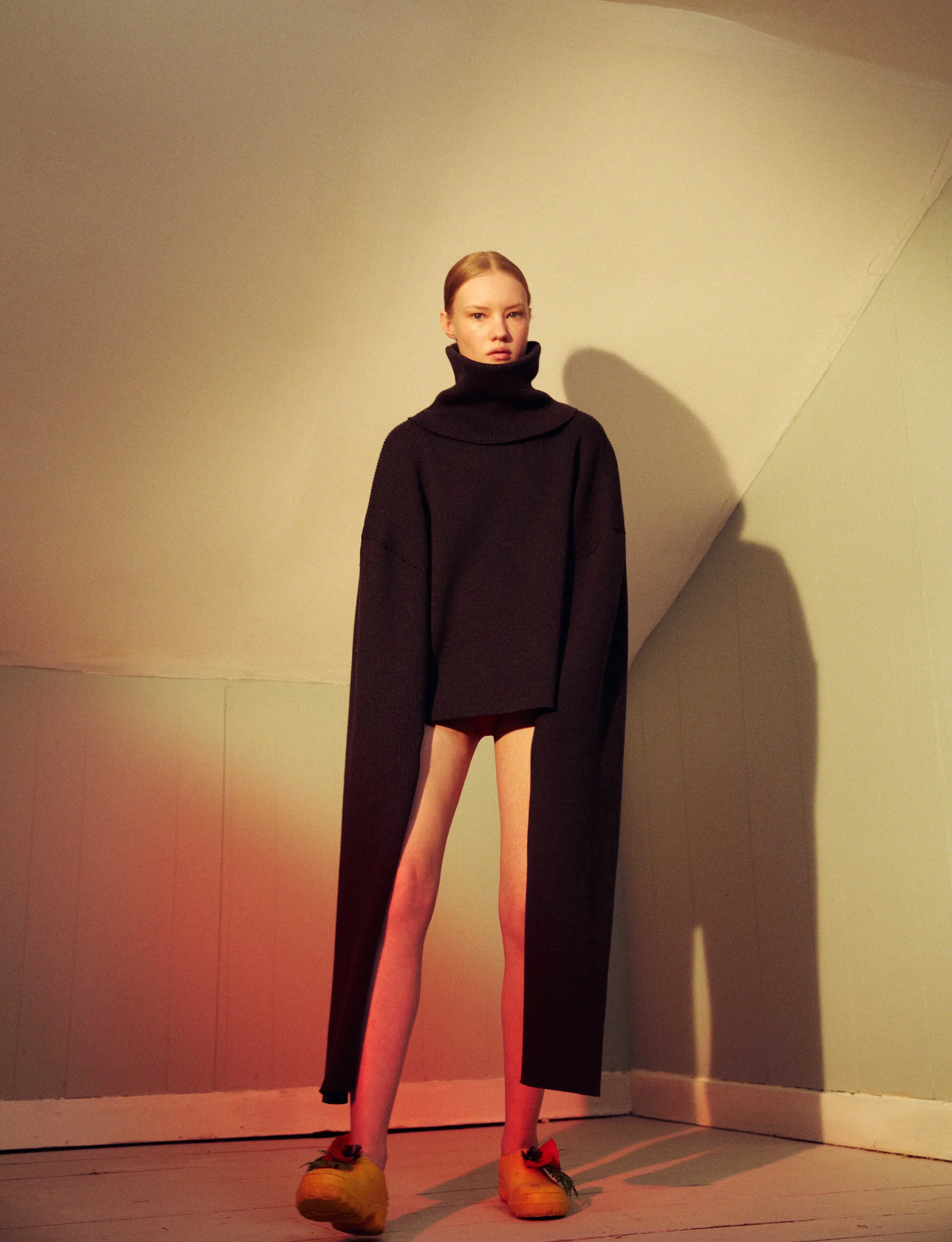 Turtleneck sweater by VEJAS Stylist’s own Vintage Clogs
