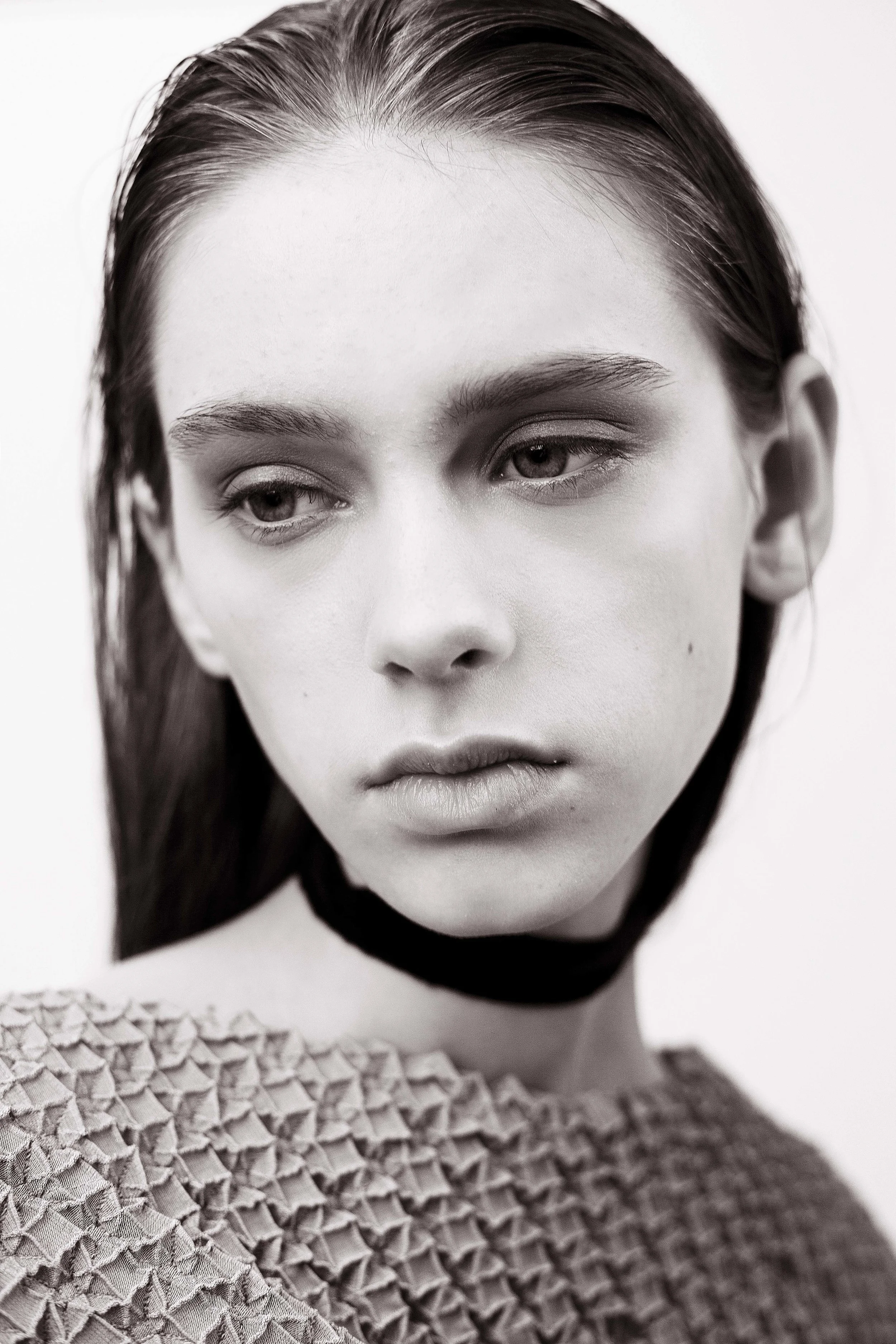 Custom made Choker by Stylist Top by Issey Miyake 