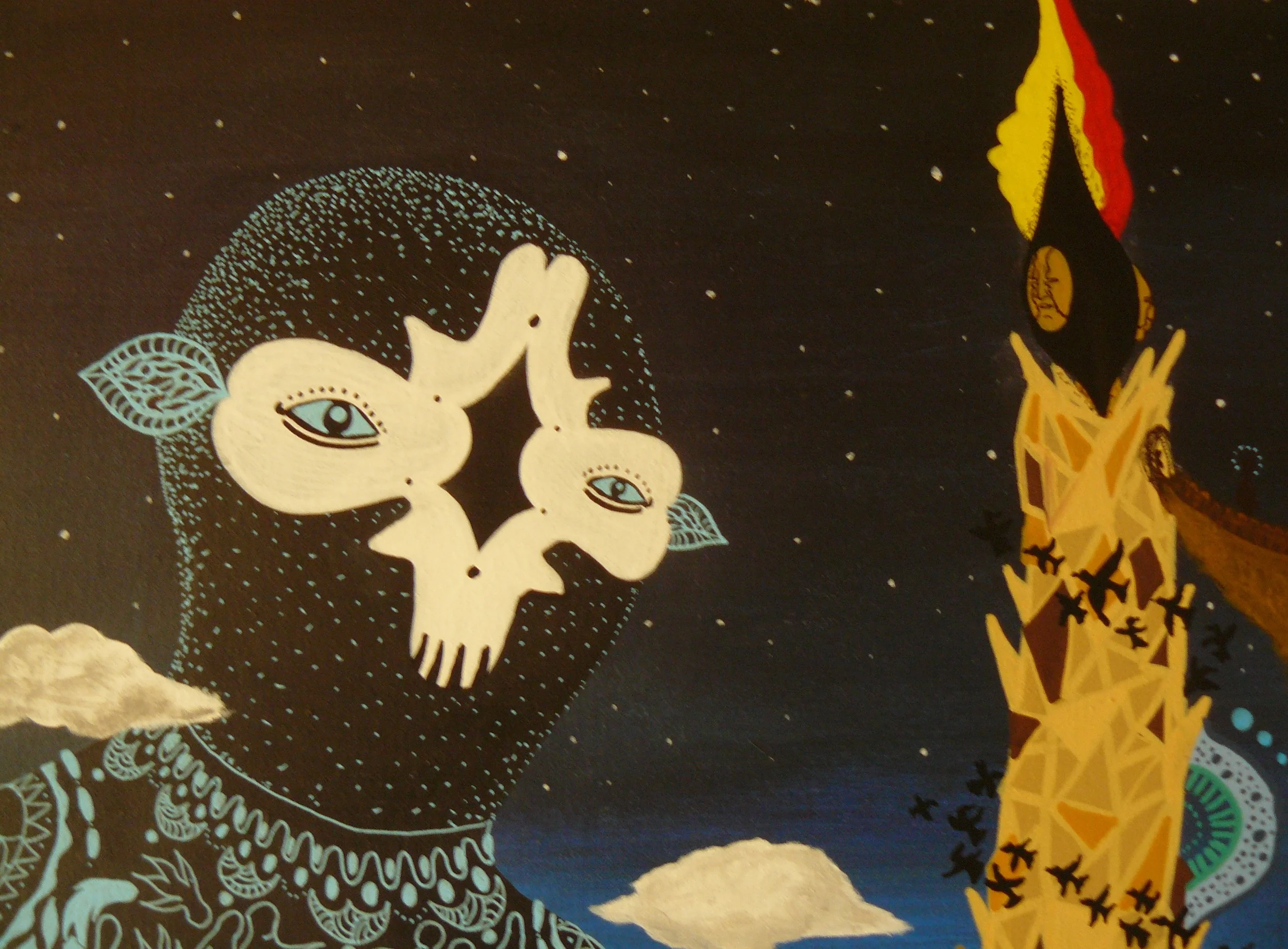Assimilating from the Tower of Non Finished Ideas , Acrylics on a 50x60cm Canvas, 2014