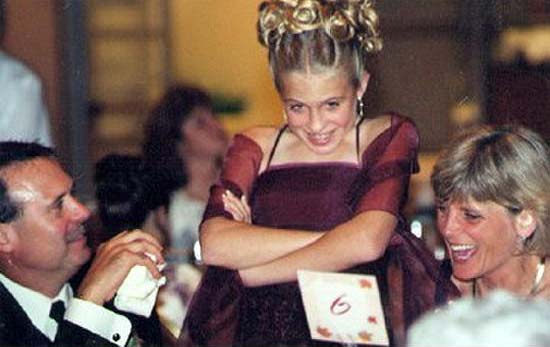 Katy with her parents, 2002