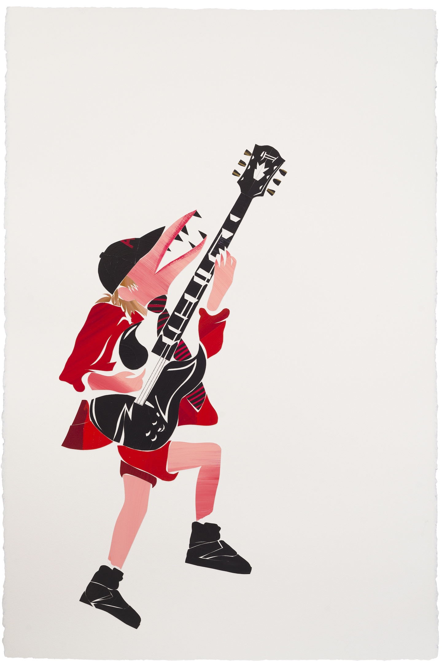 Angus Young AC/DC 2015. Oil on paper, 160 x 120 Cm