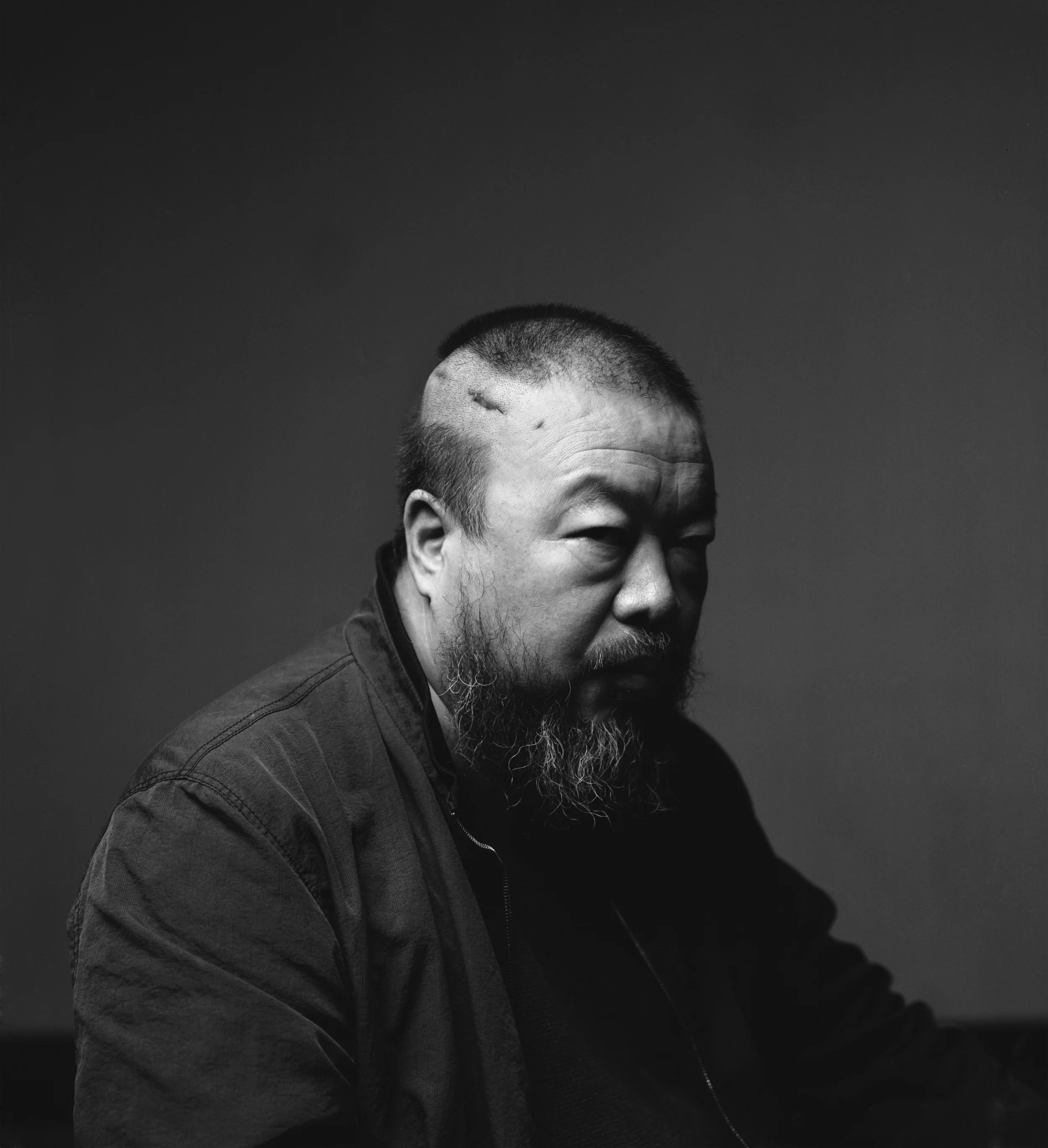 A portrait of artist Ai Weiwei
