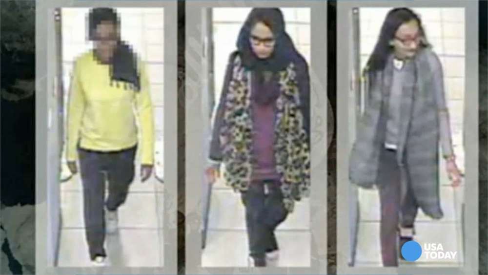  The three East London school girls who fled to join the islamic state in Syria, 2015. Source Metropolitan Police