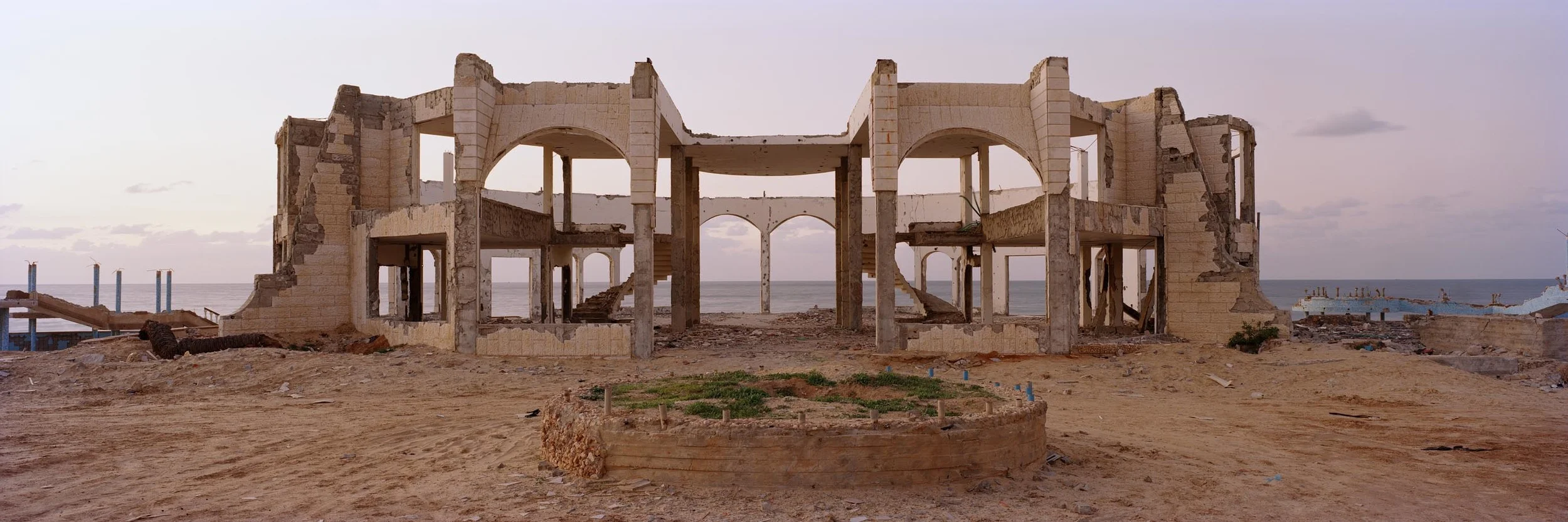 The remains of a hotel and restaurant north Gaza of City which was partly destroyed by Hamas and partly by the Israeli army. Finally by the Israeli army during the attack on the Gaza Strip at the turn of 2008/09. December 2009