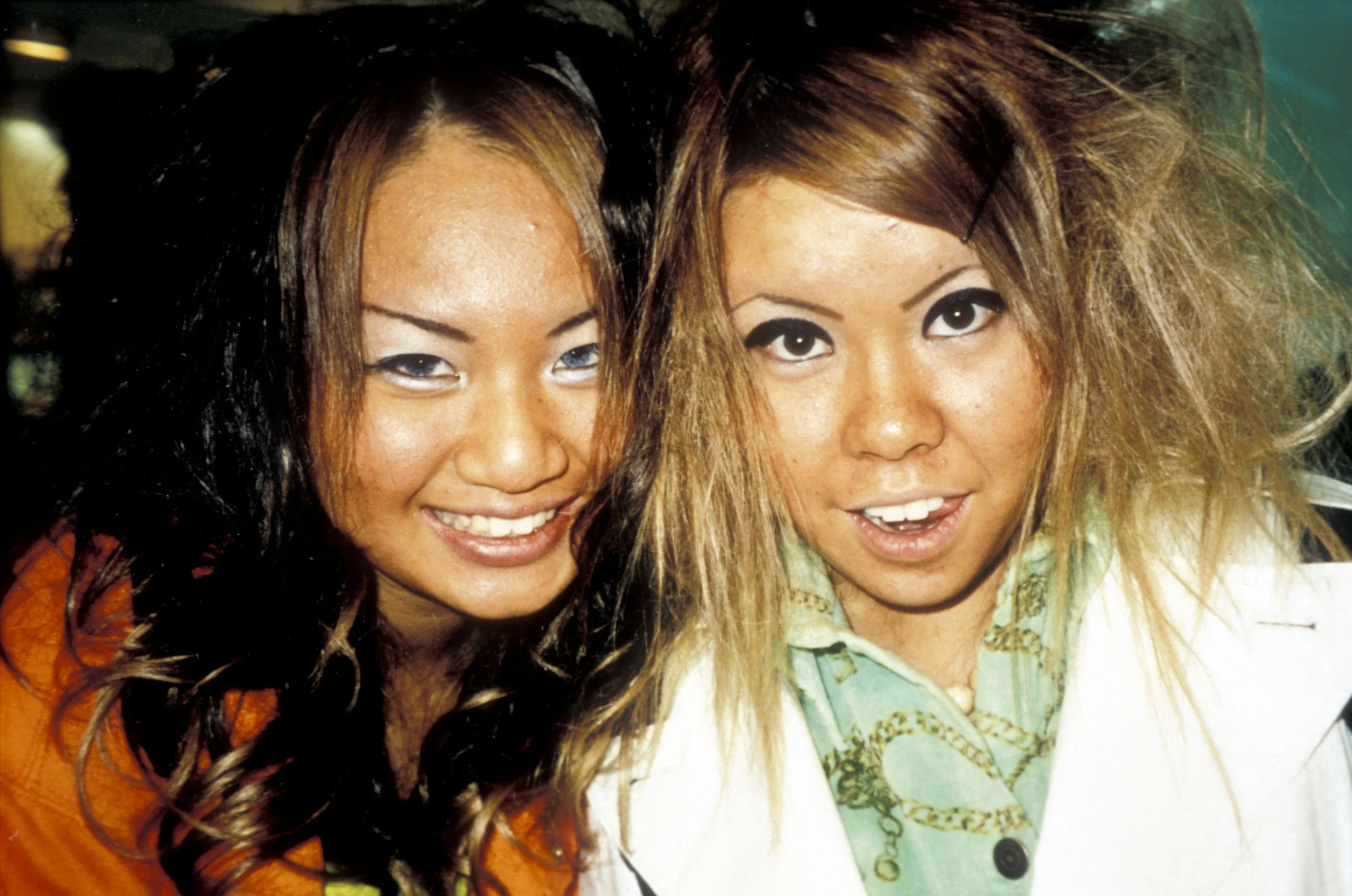 Two ganguro girls with heavy eye Make-up, Japan, 2000's by Ted Polhemus