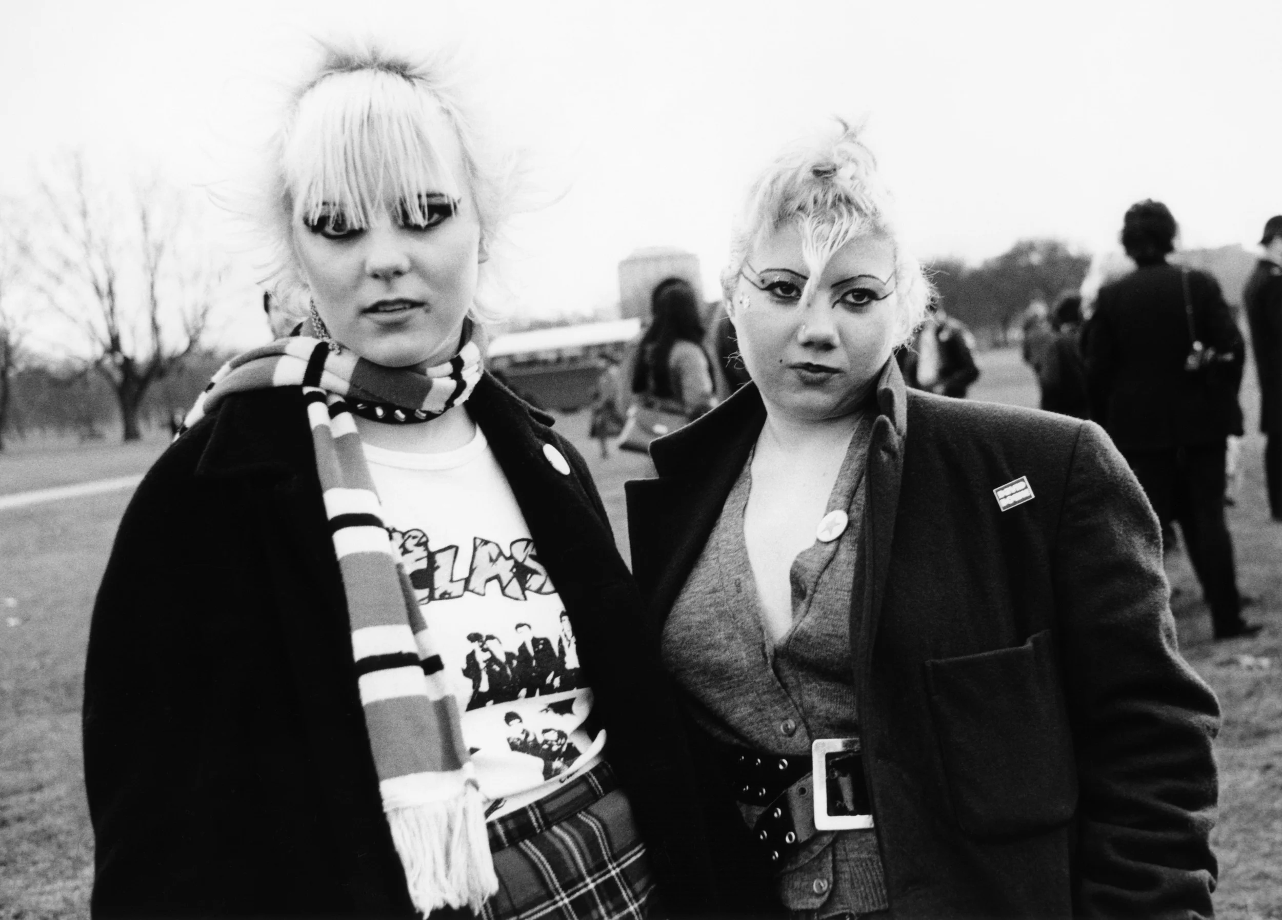 Two Punk girls, one wearing a Clash T-shirt, Hyde Park, London 1979 by Janette Beckman