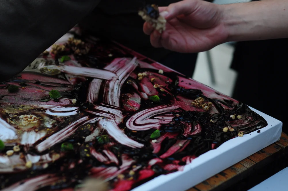 Painted with food textures, colours, and edible paint